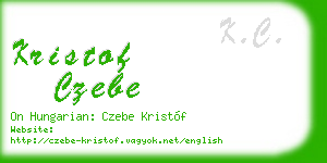 kristof czebe business card